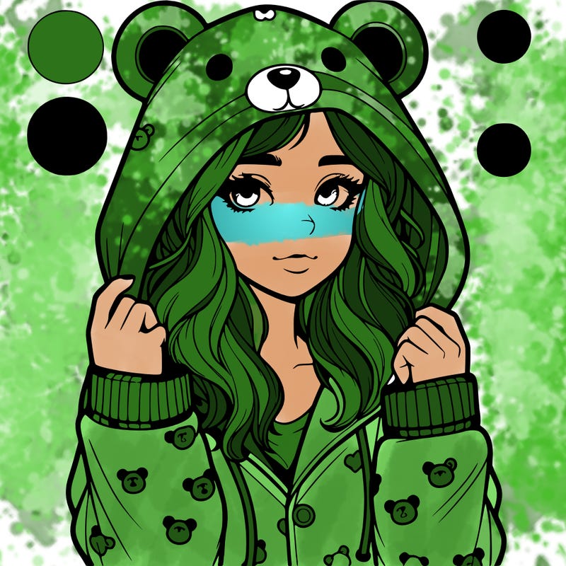 realistic girl in a animal pjs hoodie