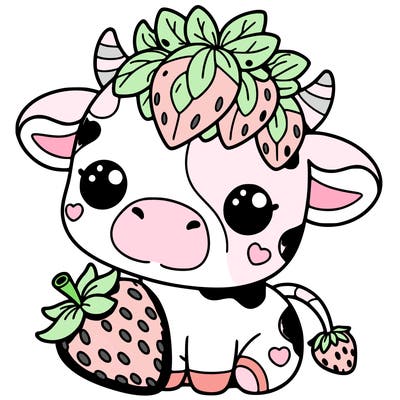 cute strawberry cow