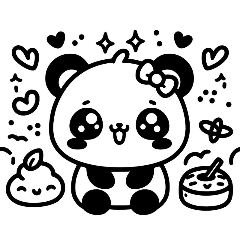 kawaii panda easy cute