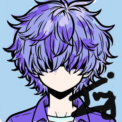 manga boy fluffy hair covering his eyes