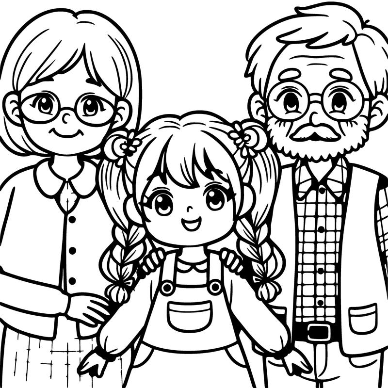 girl with grandma and grandpa