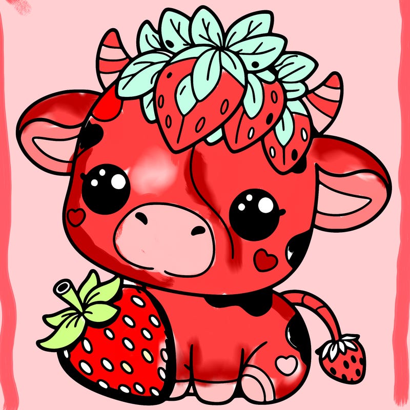 cute strawberry cow