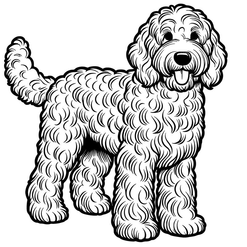 realistic labradoodle dog