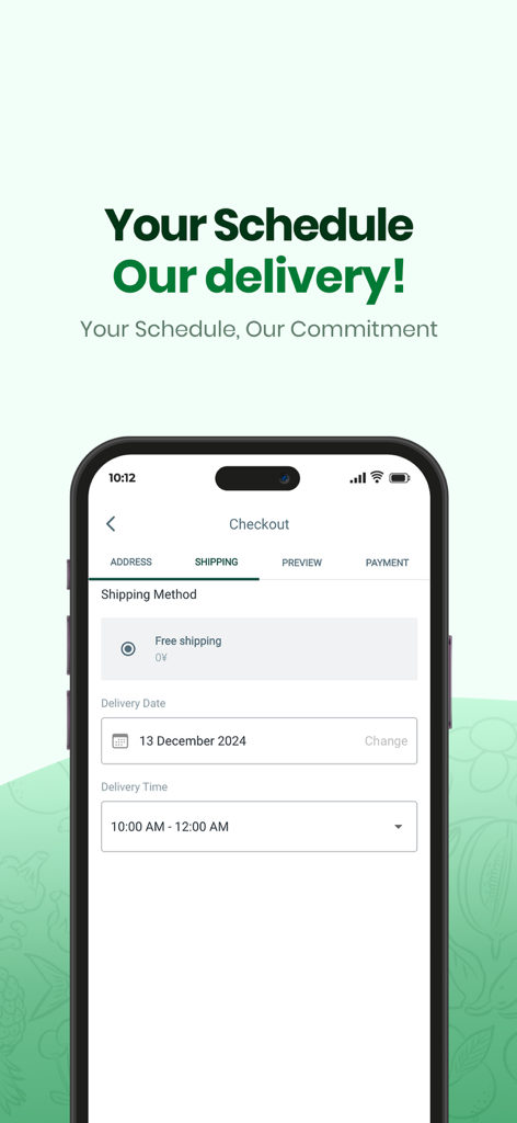 Jannat Halal Food - A mobile app screen showing the checkout process for Jannat Halal Food including delivery date and time options