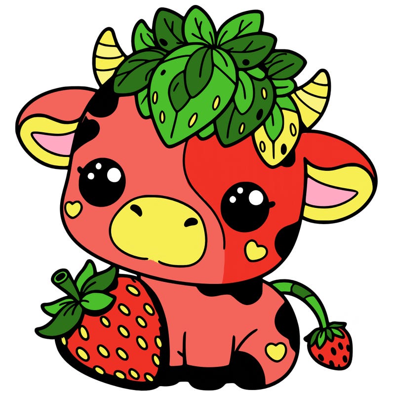 cute strawberry cow