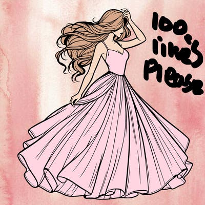 realistic woman with dress flowing in the wind