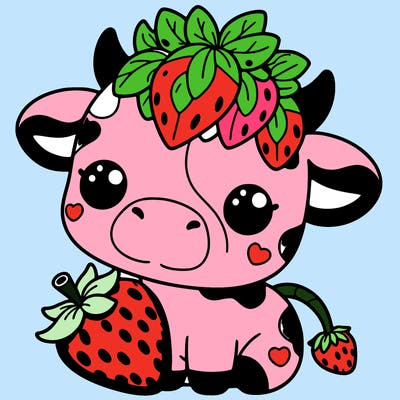 cute strawberry cow