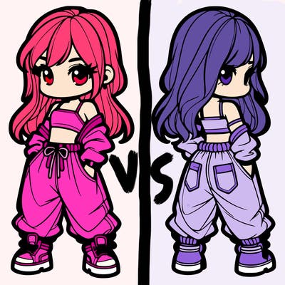 girl in crop top and baggy pants