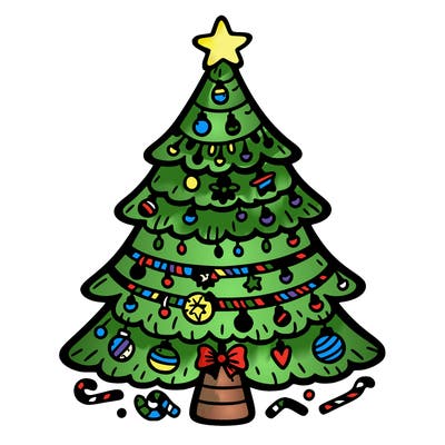 christmas tree with lots of details