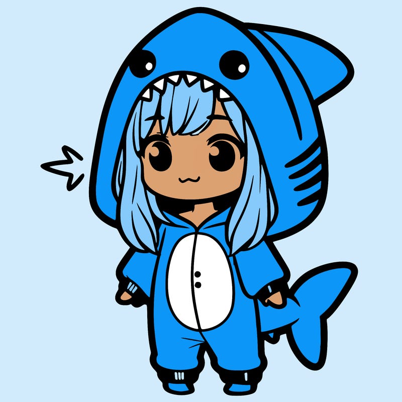 girl in shark onesie