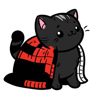 a cat with a tiny blanket