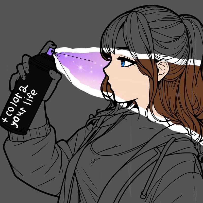 a realistic girl spray, painting