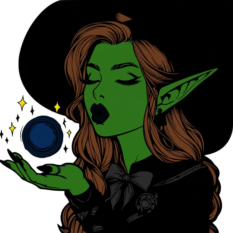 realistic elf casting a spell with lips