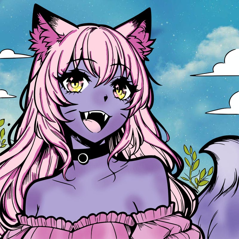 manga fox woman with fangs