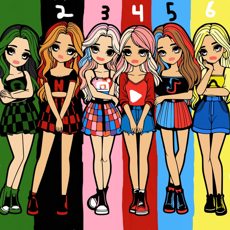 a group of girls realistic