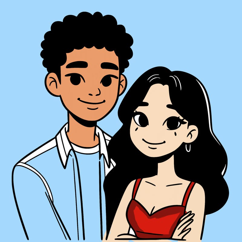 black woman and asian man couple