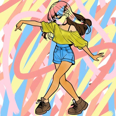 realistic girl danceing