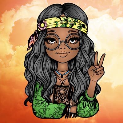 hippie girl realistic