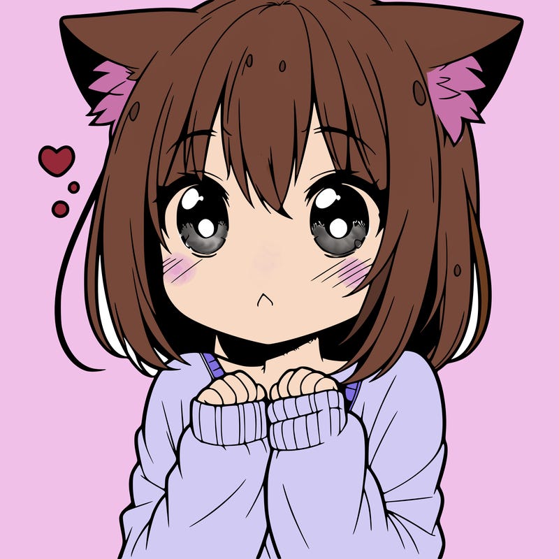 shy anime catgirl