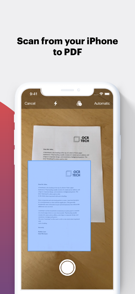 iLovePDF - PDF Editor & Scan - Scanning a document to PDF using an iPhone.