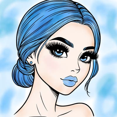 realistic girl with lashes