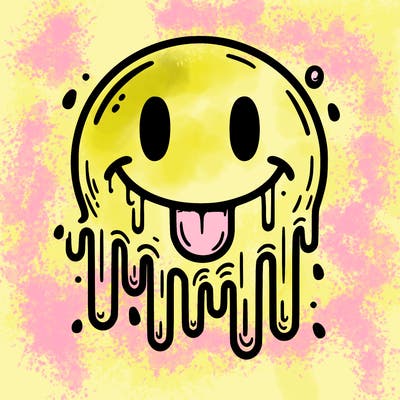 driping smiley face