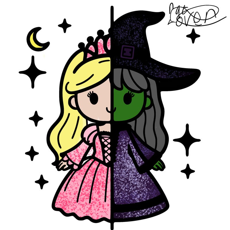 split princess and witch