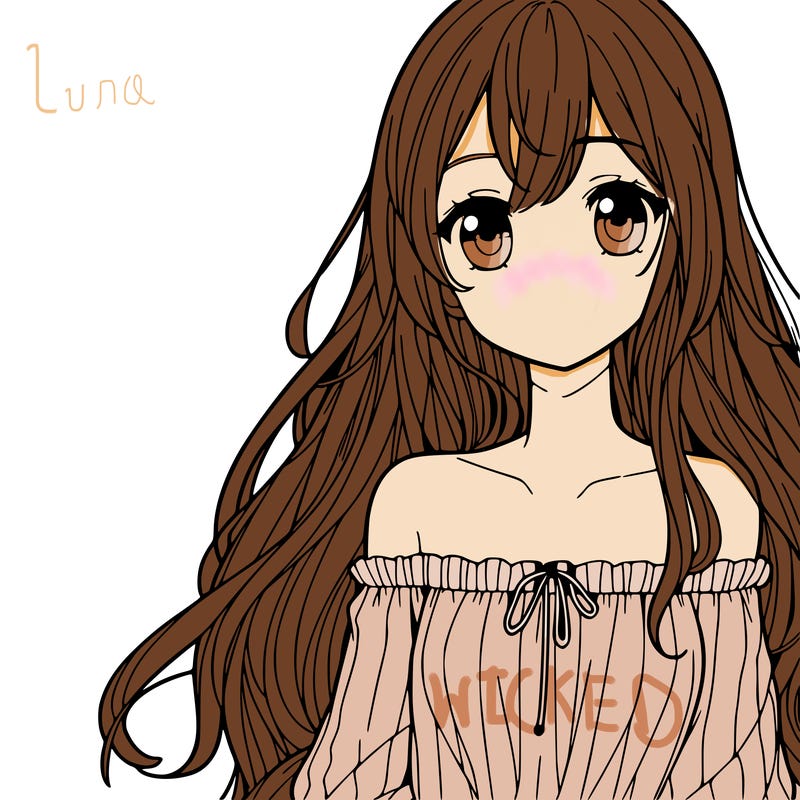 a girl in manga style with long hair