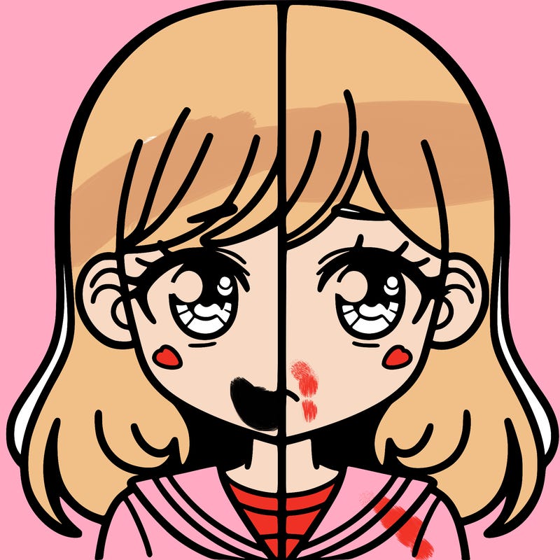 a split of a girl