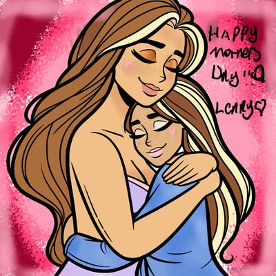 woman hugging another person