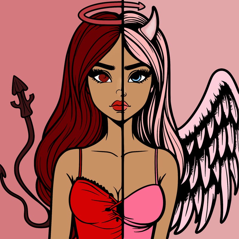 devil vs angel realistic girl