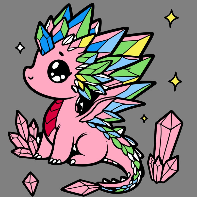 little cute crystal dragon