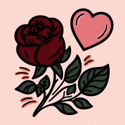 rose and heart