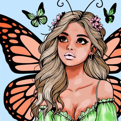 butterfly fairy realistic girl