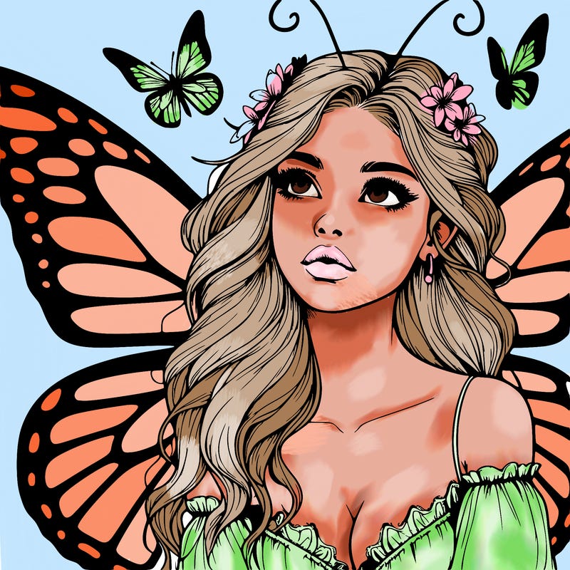 butterfly fairy realistic girl