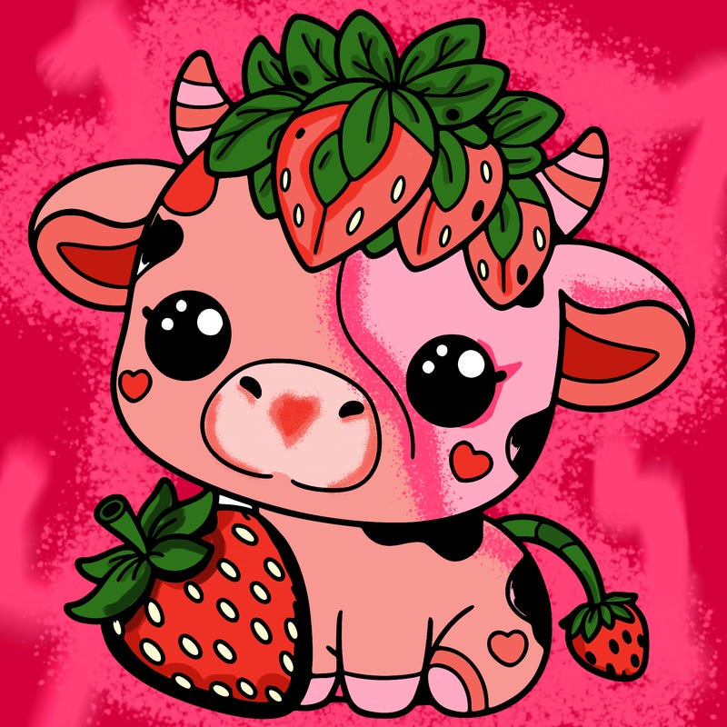 cute strawberry cow