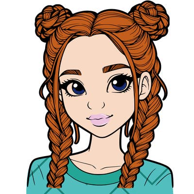 realistic girl with braids