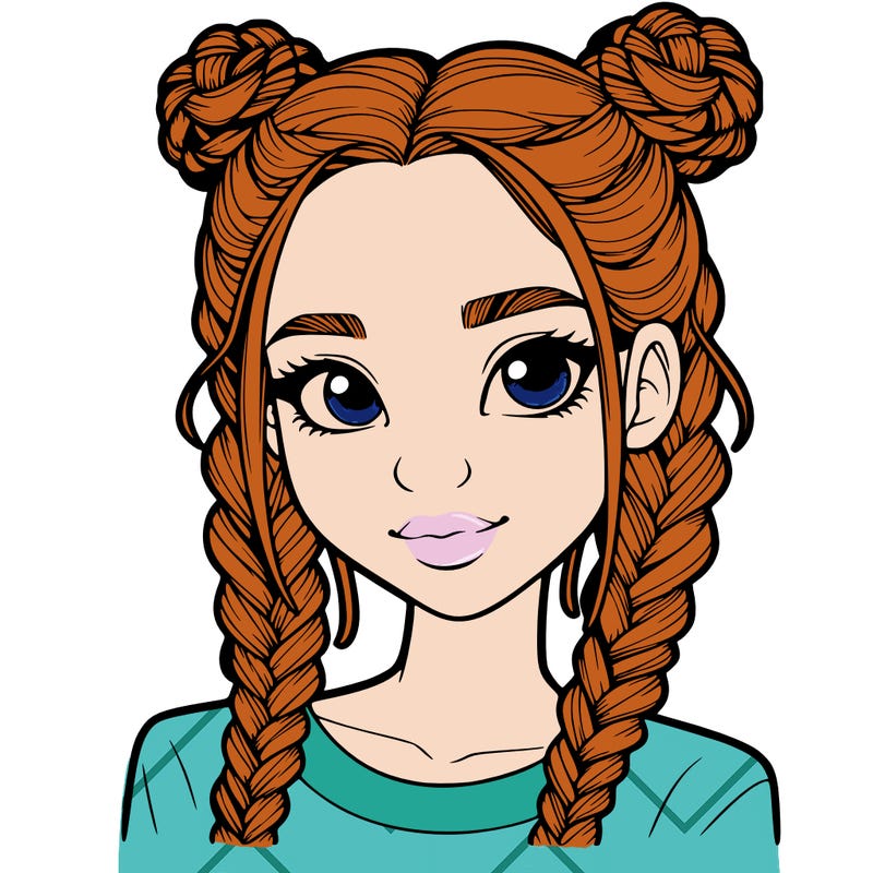 realistic girl with braids