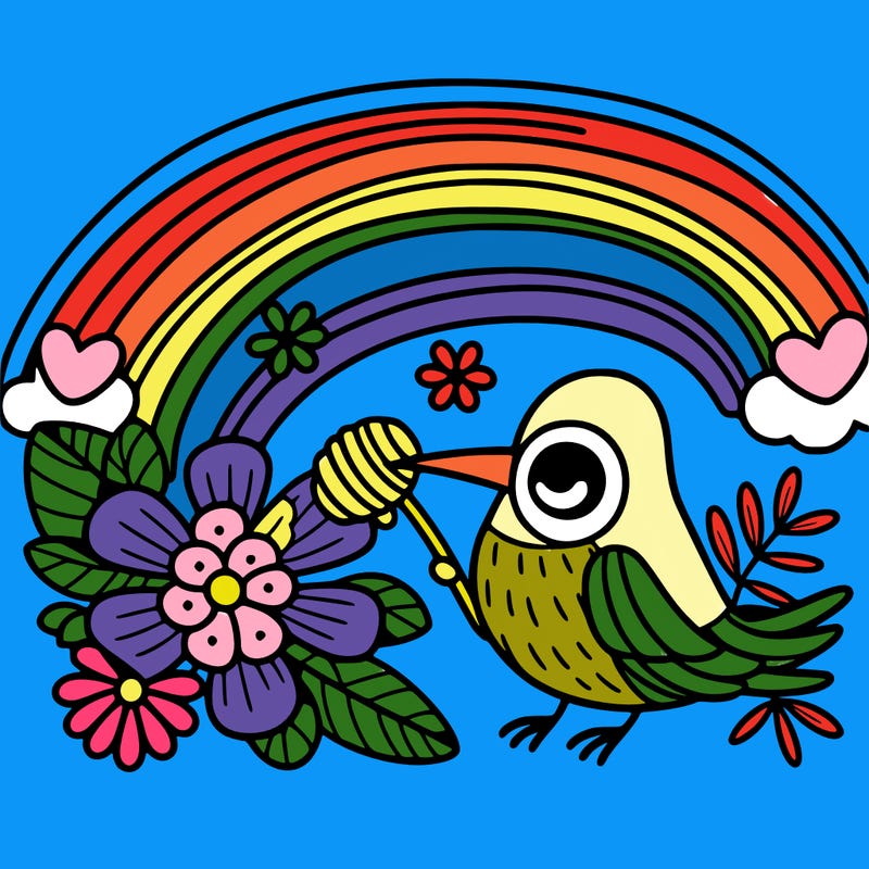 flower rainbow honey eater