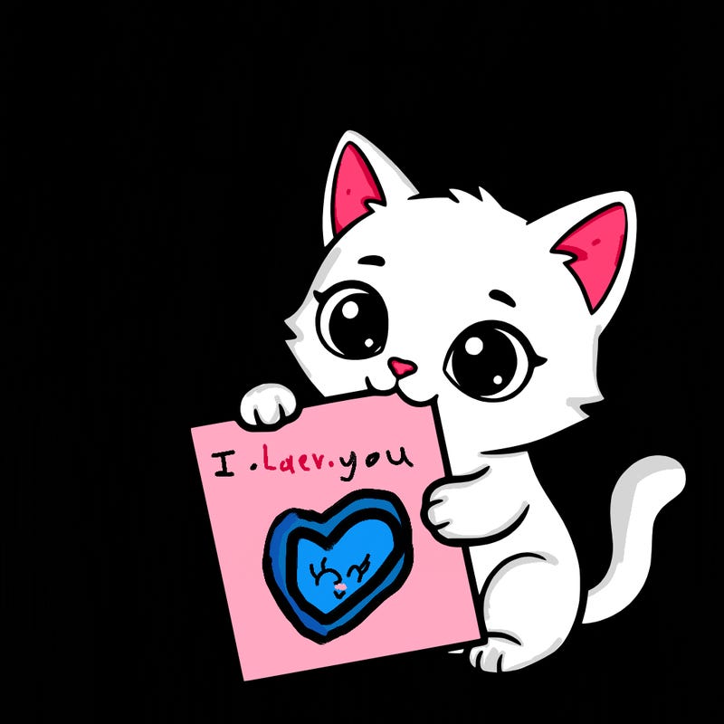 a small cat with a blank sheet of paper in its hand. the cat is sooooooo cute!