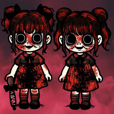 two creepy little girls