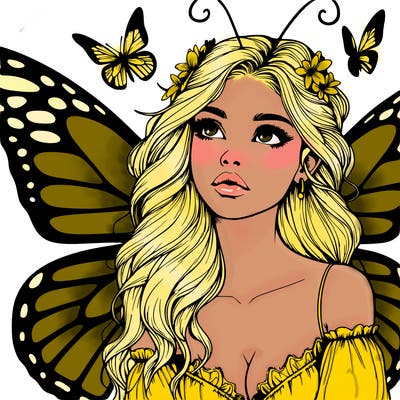 butterfly fairy realistic girl