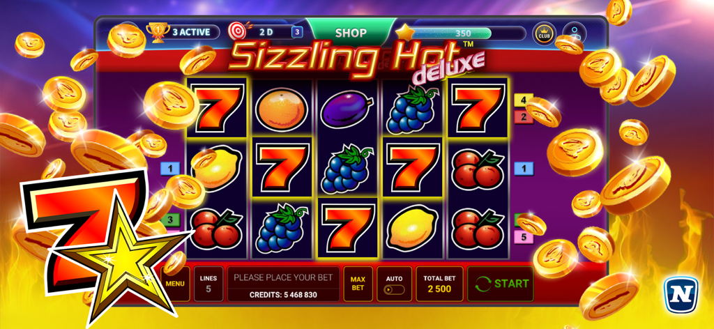 Sizzling Hot deluxe slot machine game in GameTwist app