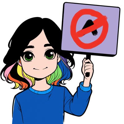 realistic girl holding up a sign