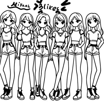 a group of girls wearing crop tops and shorts