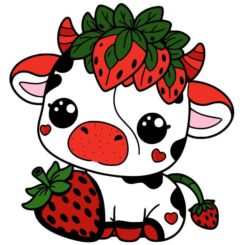 cute strawberry cow