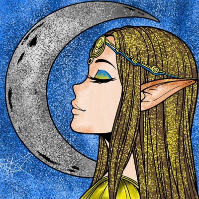a realistic moon elf