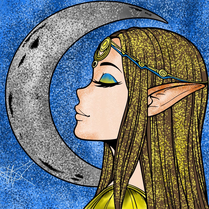 a realistic moon elf