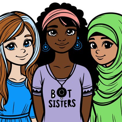 three sisters with a best sisters necklace