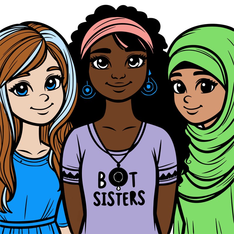 three sisters with a best sisters necklace